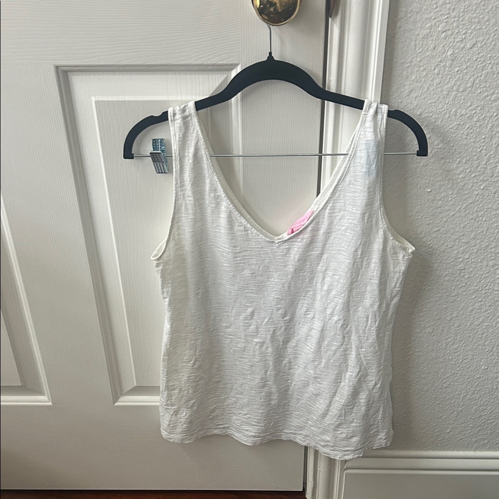 Lilly Pulitzer White V-Neck Tank Top